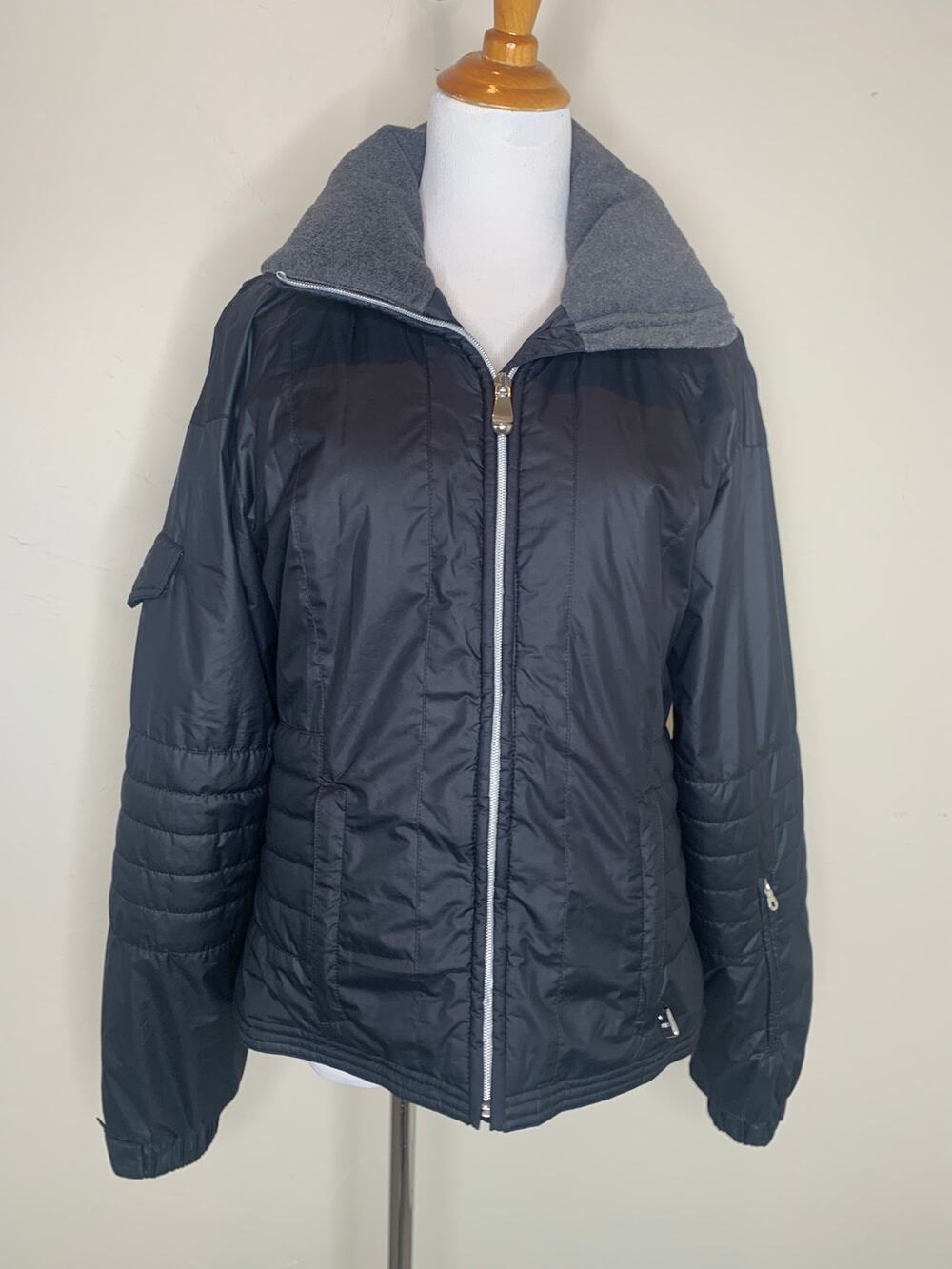 NILS Black Puffer Coat Ski Zip Sz 8 Utility Snowboarding Gorpcore